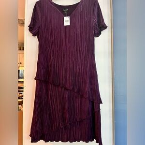 Connected Apparel Asymmetrical Dress in Rich Purple